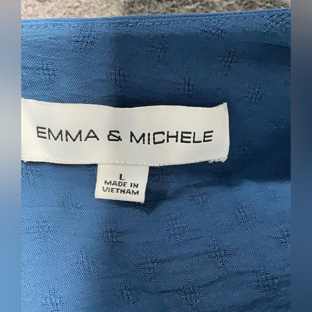 Emma & Michele Elegant Blue Wrap Dress - Picture 4 of 6